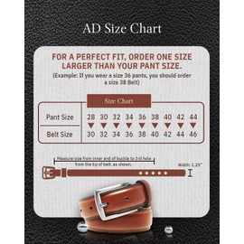 Genuine Leather Dress Belts For Men - Mens Belt For Suits, Jeans, Uniform With Single Prong Buckle - Designed in the USA