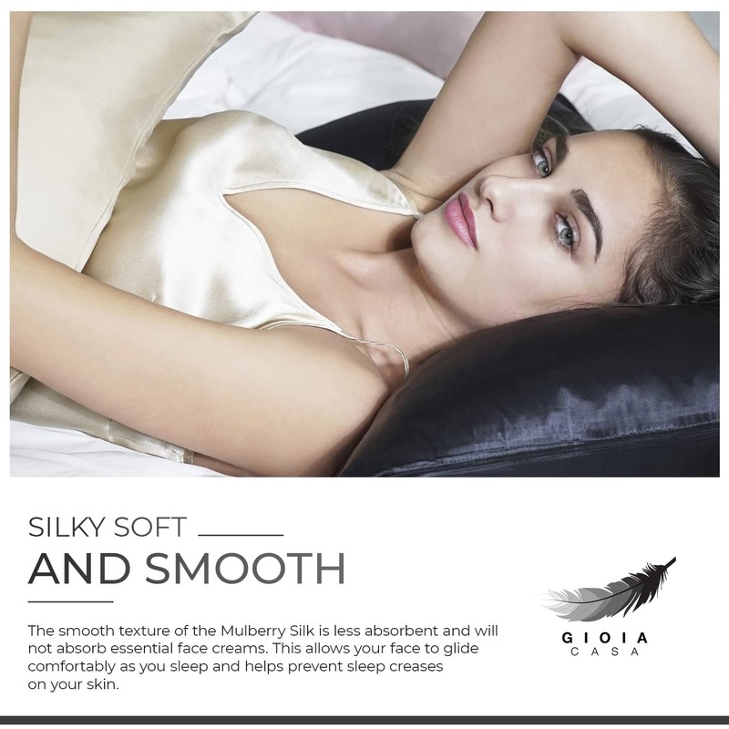 Gioia Casa Luxury Pillowcase - 100% Pure Mulberry Silk on