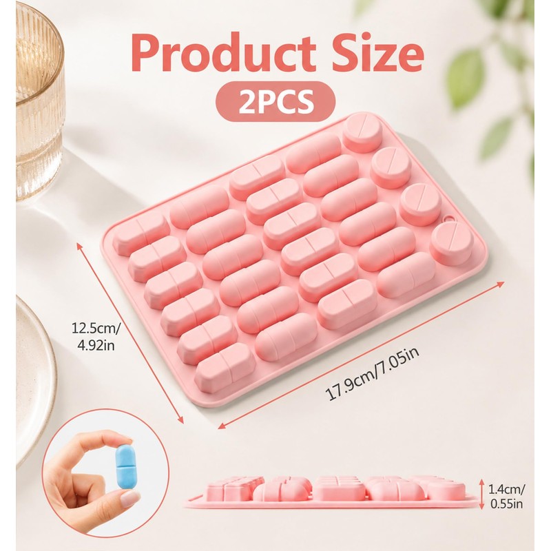 2 Pcs Suppository Molds, Tiny Silicone Molds with Silicone