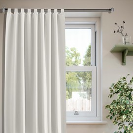 Tenger Home Curtain Scarves, Blackout Curtain, Short Kitchen Window Curtain, Opaque Bedroom with Loops, 1 Piece (Sage Green, W 100 x H 120 cm)