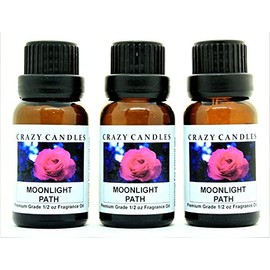 Crazy Candles Moonlight Path 3 Bottles 1/2 Fl Oz Each (15ml) Premium Grade Scented Fragrance Oil (Lavender, Violets and Light Musk Aroma)