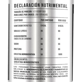 Black Supplements Creatina Monohidratada 1kg 200 Servs