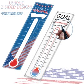 Large Goal Chart for Everyone - Magnetic & Removable Paste Fundraising Thermometer Board, 25 SeamlessStickers, 8 WhiteboardMagnets, 2 ErasablePen, Eraser, Responsibility School Fund-raising Work