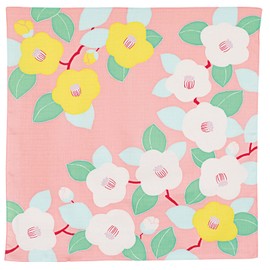 Musumi Furoshiki 70 Himemusubi Adeline Klam Tsubaki Salmon Pink, 27.6 inches (70 cm), Organic Cotton