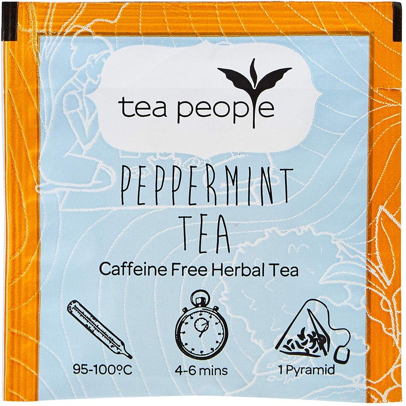 Tea People Peppermint Tea, 20 Individually Wrapped Herbal Tea Pyramids