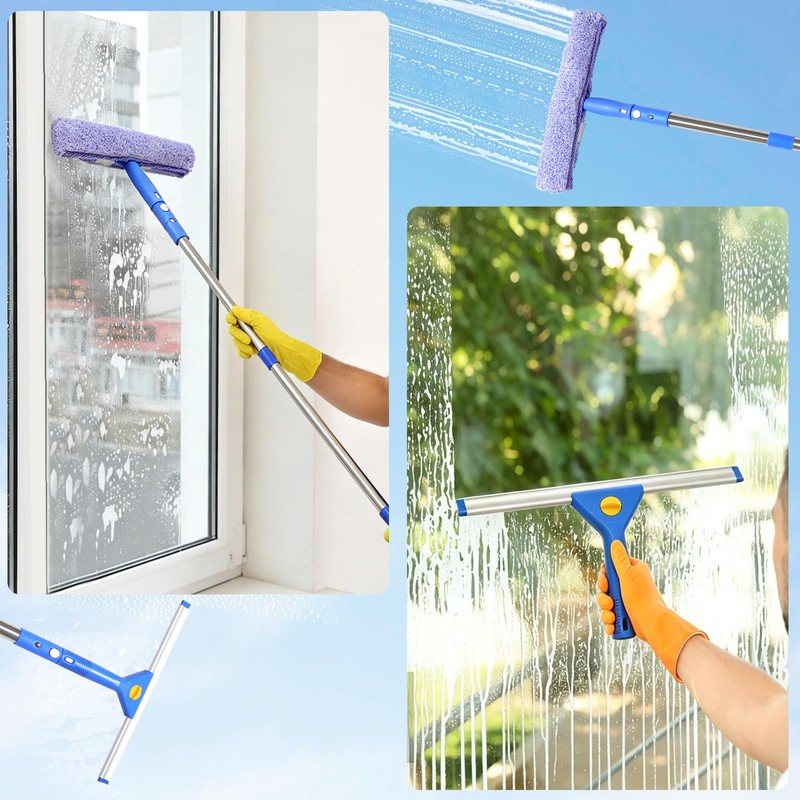 Window Cleaning Kit with 3 Gallon Bucket – 76" Long
