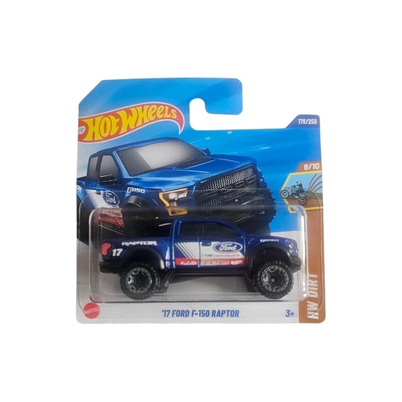 Hot Wheels '17 Ford F-150 Raptor, Die-Cast Model Car, Blue