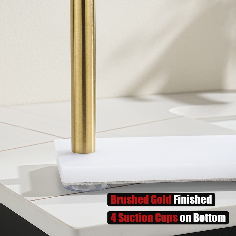 JQK Hand Towel Holder Stand Brushed Gold, Modern Tree Rack