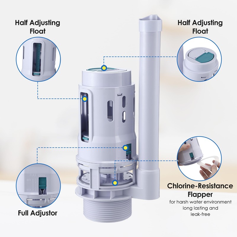Saillong 1 Pack 3 Inch Universal Toilet Tank Replacement Kit,