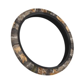GIFTPUZZ Golf Cart Steering Wheel Cover - Camo Hunting Design Premium Polyester Non-Slip Grip Universal Fit for EZGO Club Car Golf Cart Accessories Outdoor Enthusiast Gift