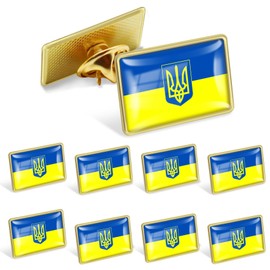 Ukraine Flag Pin 50Pcs - Enamel Ukrainian National Lapel Pins with Butterfly Clasp Bulk Decoration for Clothes Bags Gifts Souvenir