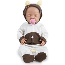 Vollence 14" Full Body Silicone Reborn Baby Girl Not Vinyl Dolls Anatomically Correct Newborn Lifelike Silicone Baby Dolls Stress Relief Anti-Stress Toys for Kids & Toddlers Child Gifts - Girl