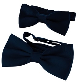 DonDon Father-son bow tie set in partner look, already tied and adjustable, navy blue