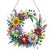 DIY Hanging Diamond Art Pendant Kit Daisy Wreath, Special Crystal