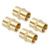 PATIKIL 1/4" x 1/4" Brass NPT Coupler, 4 Pack Female