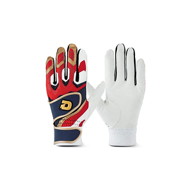 DeMARINI WTABG1005XL Baseball Batting Gloves (Both Hands) Navy x Red