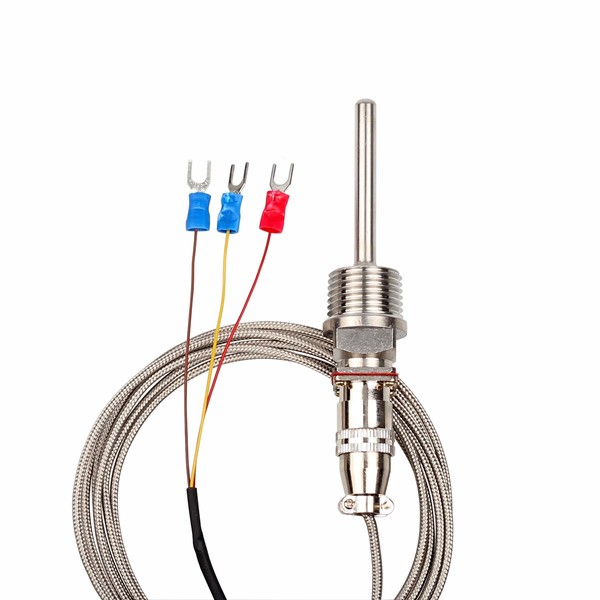 CrocSee RTD Pt100 Temperature Sensor Probe 3 Wires 2M Cable Thermocouple -58~572Â°F (-50-300Â°C) 1/2" BSP Thread