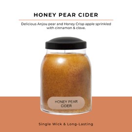 A Cheerful Giver - Honey Pear Cider Baby Scented Glass Jar Candle (6oz) with Lid & True to Life Fragrance Made in USA