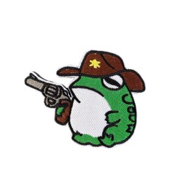 Ruoming Ruoming 1 PCS Frog Patches Hook and Loop Fastener Embroidered Tactical Military National Patch (A Frog Holding A Pistol)