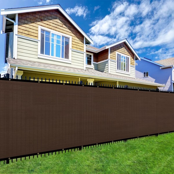 Shade&Beyond 6'x82' Brown Privacy Screen 90% Visibility Blockage Fence Sreen