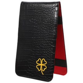 WOONEKY Portable Golf Scorecard Holder Durable Flip-Open Design for Recording Compatible with Standard Scorecards Stylish Black Leather Cover
