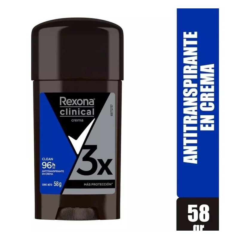 Rexona MEN REXONA CLINICAL CREMA CLEAN DEODORANT 58g 2 PACK