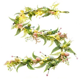 [Temporizador] Guirnalda de Pascua iluminada de 6 pies, decoraciones de Pascua para el hogar, guirnaldas de huevos de Pascua, decoración de chimenea de primavera, guirnalda de primavera con