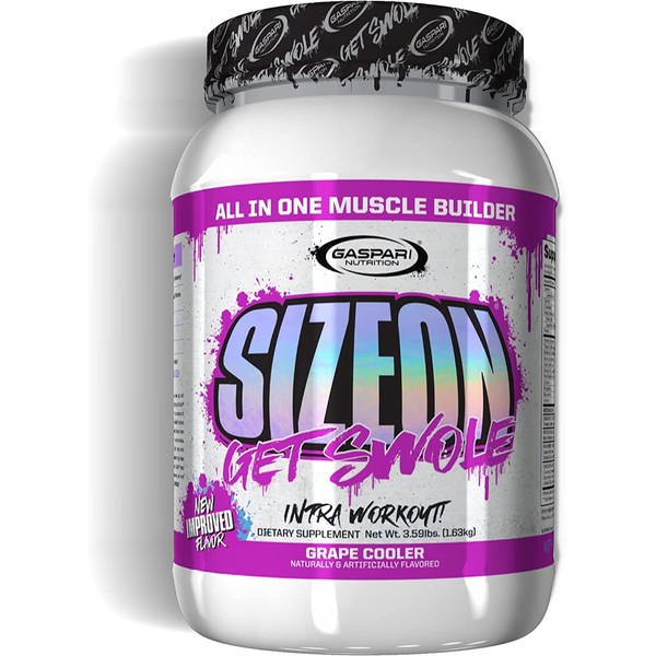 Gaspari Nutrition SizeOn, The Ultimate Hybrid Intra-Workout Amino Acid & Creatine Formula, Increased Muscle Volume & Muscle Recovery (3.59 Pound, Grape Cooler)