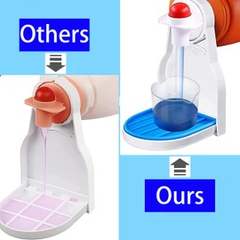Yuanwovv 2 Packs Laundry Detergent Cup Holder， Switch Easily No More runny or Messy Laundry Detergent、Laundry Cup Holder with Blue Cushion (Upgraded Drip Tray)，No More Leaks.