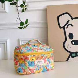 SoGhhd Small Large Makeup Bag for Travel Women Cute Aesthetic Cosmetic Toiletry Bags Cotton Quilted Make Up Pouch Purse Organizer (Large-04#Heart)