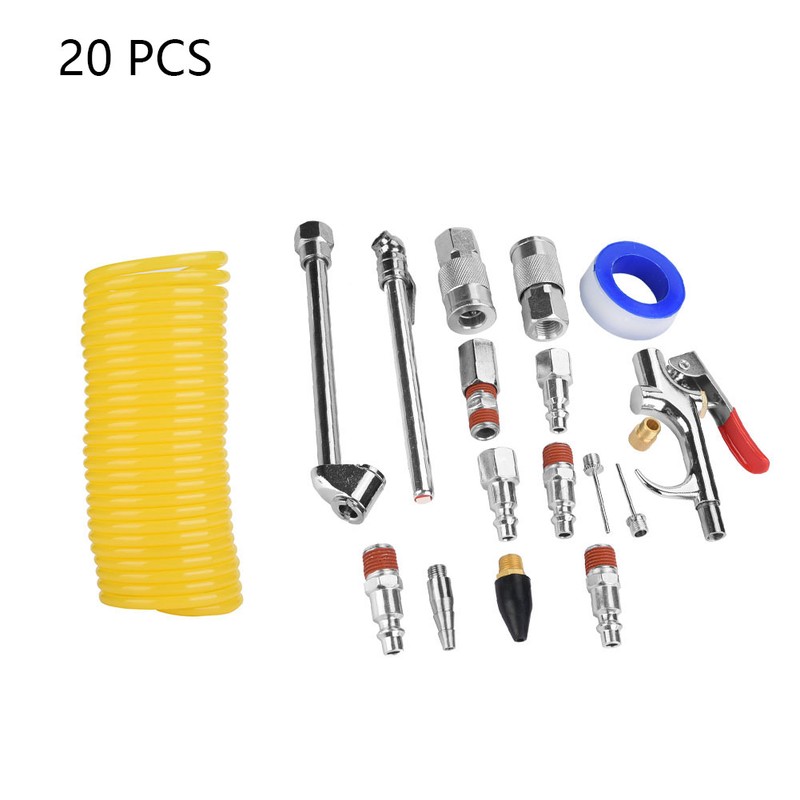 20Pcs Air Compressor Fittings Kit Air Blow Gun Horse Pneumatic
