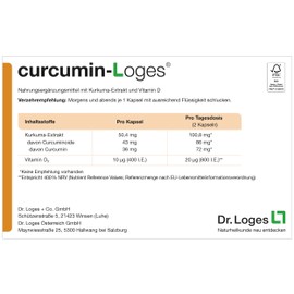 curcumin-Loges® - 60 Capsules - Dietary Supplement with Highly Bioavailable Curcumin and Vitamin D