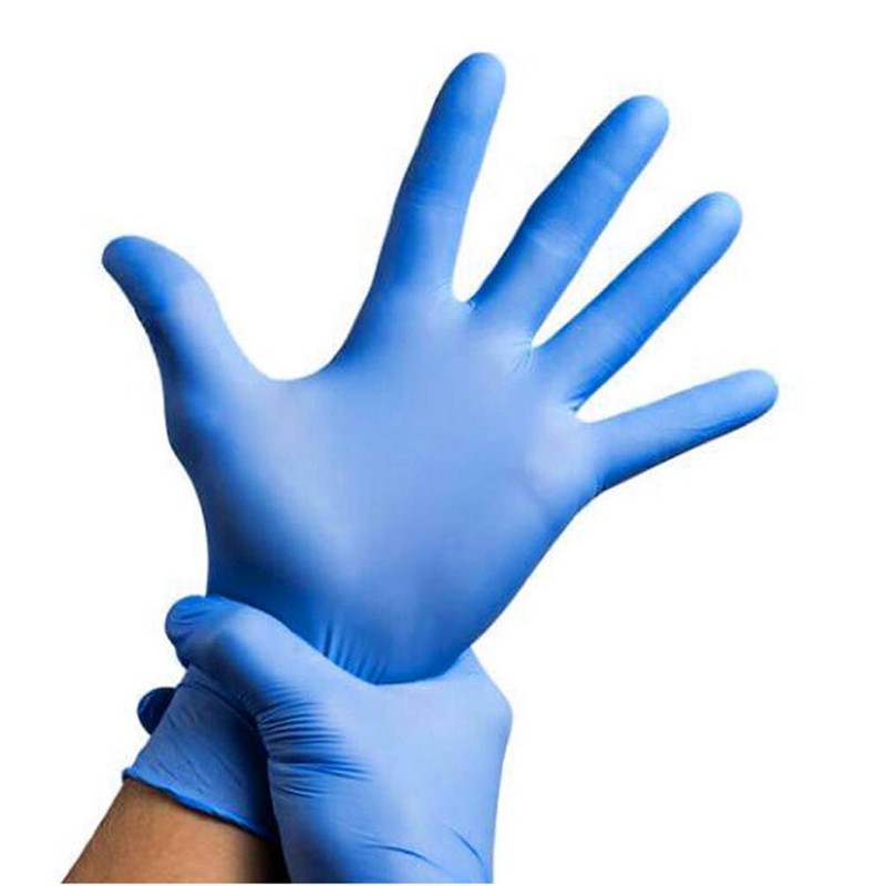 Bodyguards Disposable Blue Nitrile Gloves Medium 100 Pieces Hand Protection