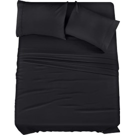 Utopia Bedding California King Bed Sheets Set - 4 Piece Bedding - Brushed Microfiber - Shrinkage and Fade Resistant - Easy Care (California King, Black)