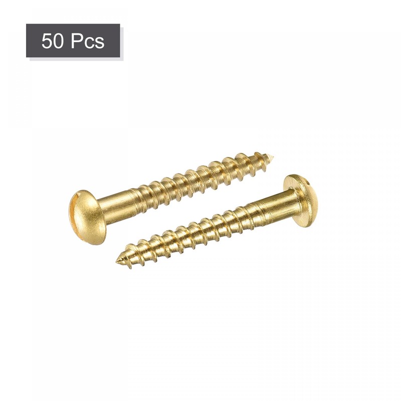 sourcing map Wood Screws M3 x 25mm Slotted Round Head