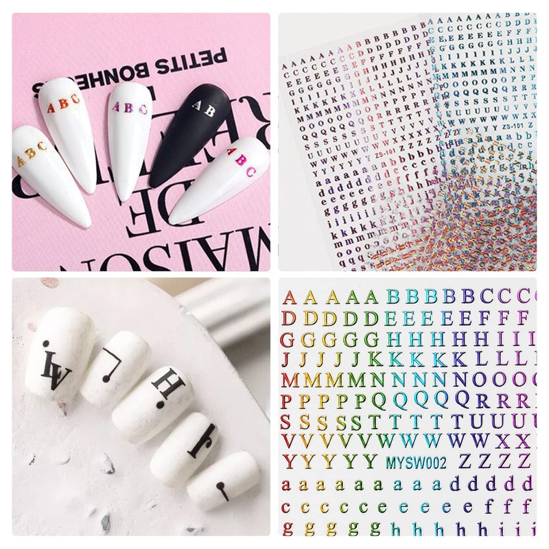Doyime Nail Stickers, 10 Pieces, Nail Stickers, DIY Stickers, Alphabet,