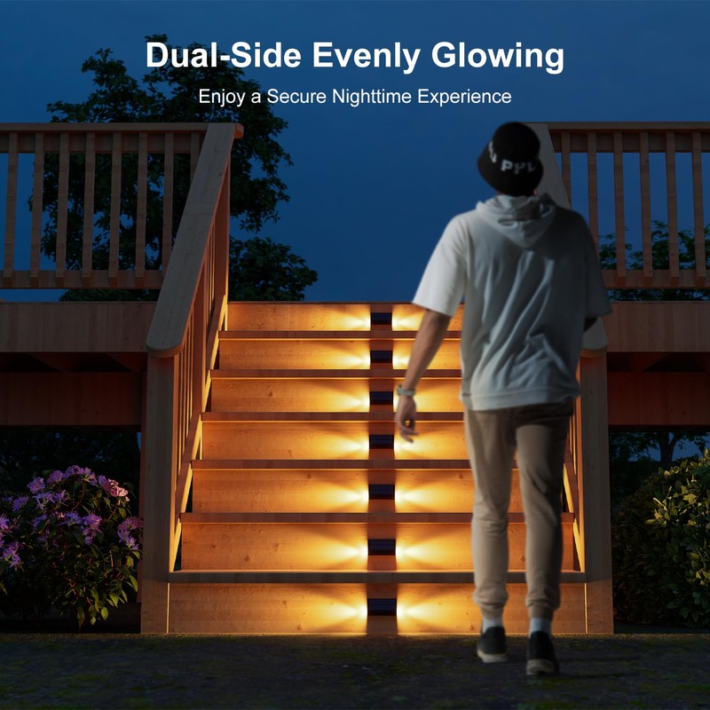 16 Pack Warm White Solar Powered Stair Lights for Outside