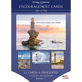 Warner Press G3594 Light of Hope Encouragement Assorted Cards with KJV Scripture - Box of 12