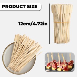 100 Stück glatt polierte Party Finger Obst Sticks Starke Barbecue Kebabs Sticks Flach Holz Cocktail Sticks Wiederverwendbare Holzspieße für Grill Obst