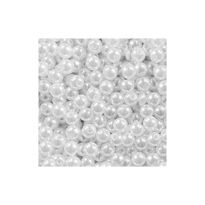 Abalorio de perlas blancas de 8 mm, 1000 piezas, redondas,