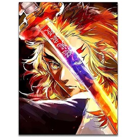 HONGJIE 5D DIY Diamond Art Painting by Number Kits Anime 16x20 Inch for Adults and Kids, Round Full Drill Rhinestone Cross Stitch Mosaic Art for Home Wall Decoration and Gift Option.