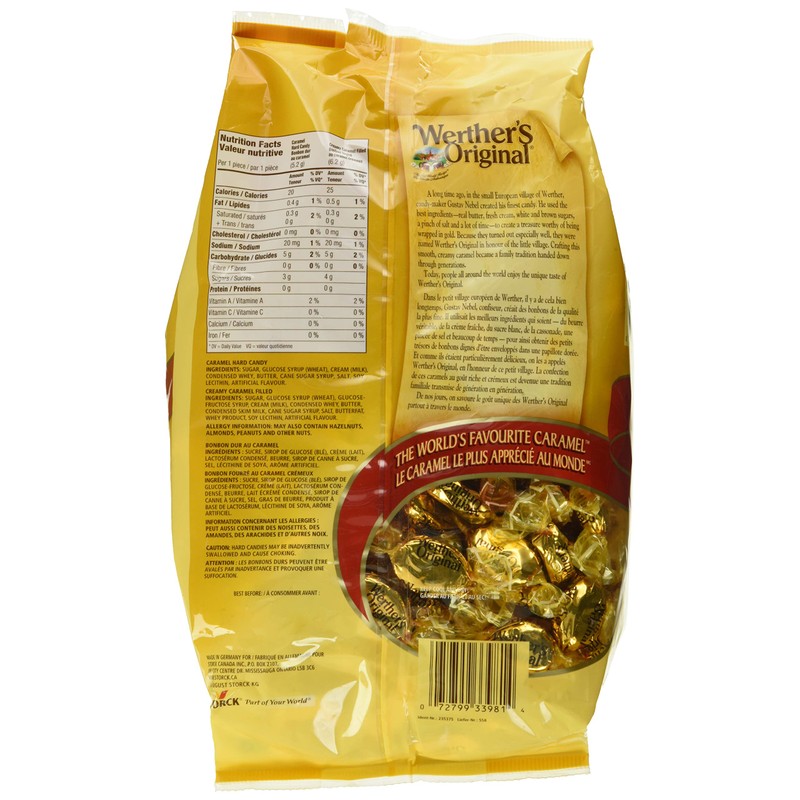 Werther's Original Hard Candy and Creamy Caramel Filled Candy, 1139gram