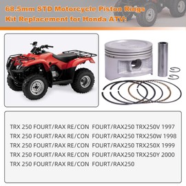 ZSRIDEIT 68.5mm Piston Ring Kit for Honda FOURT/RAX 250 RE/CON TRX250 1997 1998 1999 2000 2001, 13101-HM8-000 13011-HM8-003