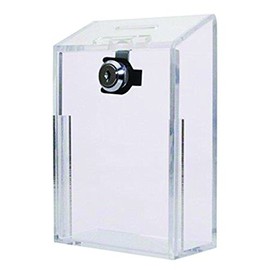 Acrylic Charity Coin Collection Box Donation Box with Open Front Suggestion Box with Lock and 2 Keys(Clear)