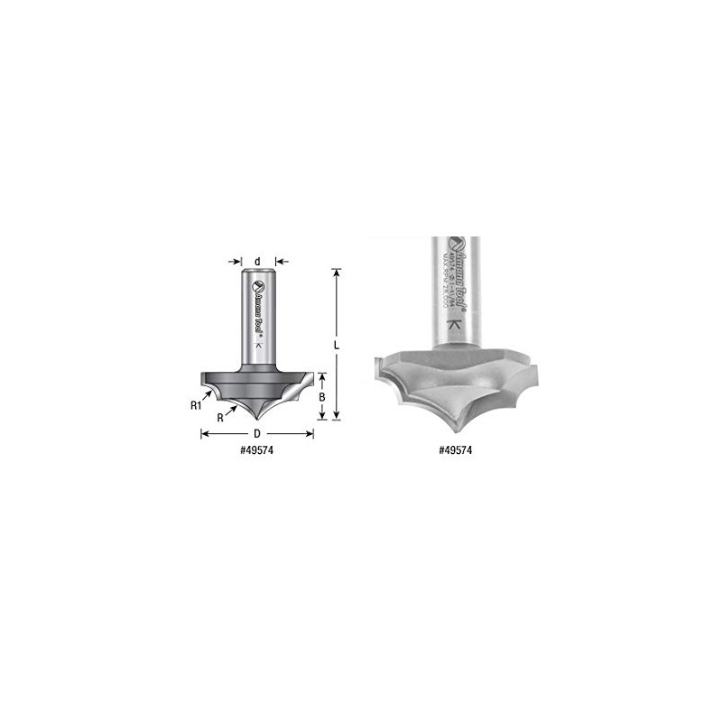 Amana Tool - 49570 Carbide Tipped Plunge Ovolo with Center