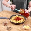 Tovolo Light Aqua Flex-Core All-Silicone Long-Handled Jar Scraper Spatula, Angled