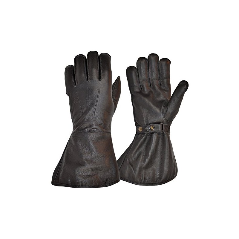 Goldtop Classic Fleece Lined CE APPROVED Leather Motorcycle Gauntlets -