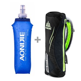 LERMX Quick Grip Chill 17 oz Handheld soft Flask Water Bottle Hydration Pack (17 oz Black)