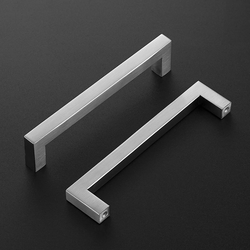 Ravinte 10 Pack Square Cabinet Pulls 6-1/4 Inch Brushed Nickel