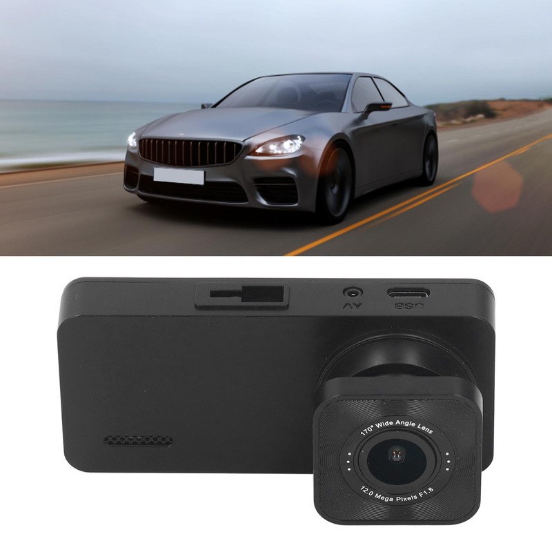 Dash Camera Triple Lens Rotatable HD1080P Night Vision 2in ISP